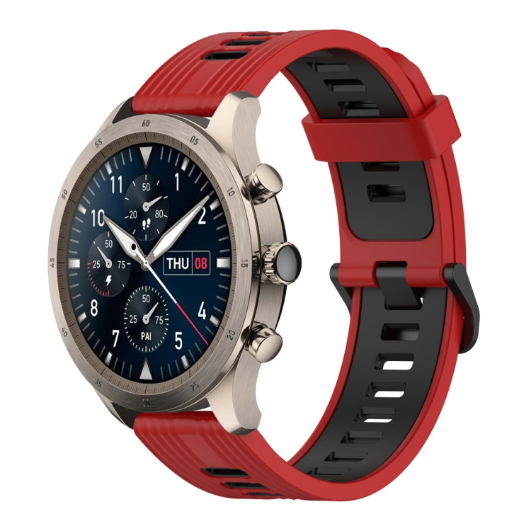 22mm Vertical Pattern Two-Color Silicone Watch Band