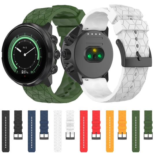24mm Football Pattern Silicone Solid Color Watch Band