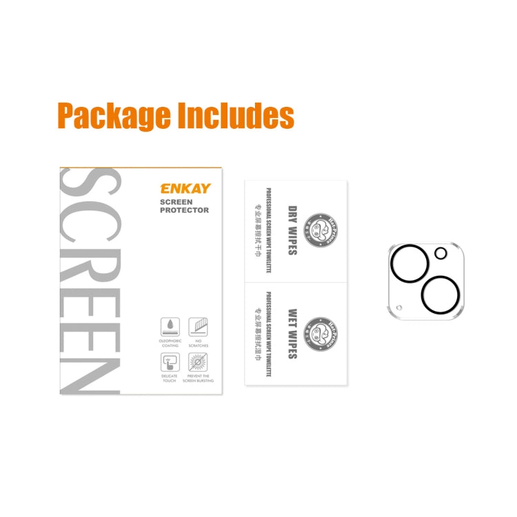 ENKAY Hat-Prince 9H Rear Camera Lens Tempered Glass Film for iPhone 14 / 14 Max, For iPhone 14 / 14 Max(1 PC), For iPhone 14 / 14 Max(2 PCS)