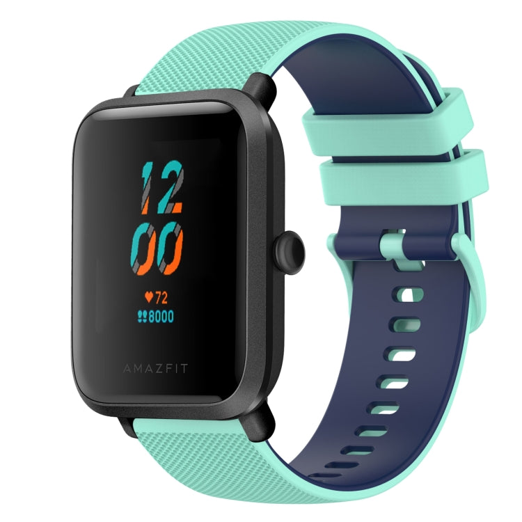 20mm Checkered Two-Color Silicone Watch Band