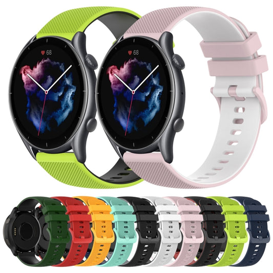 22mm Checkered Two-Color Silicone Watch Band