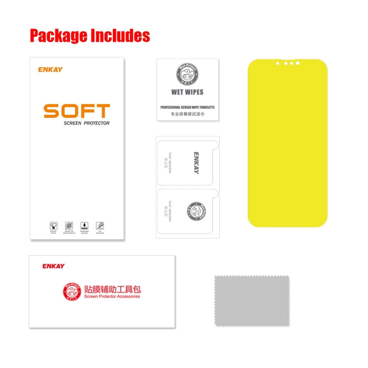 ENKAY Full Glue Explosion-proof Hydrogel Film For iPhone 14 / 13 / 13 Pro, For iPhone 14 / 13 / 13 Pro (1 PC), For iPhone 14 / 13 / 13 Pro (2 PCS), For iPhone 14 / 13 / 13 Pro (5 PCS), For iPhone 14 / 13 / 13 Pro (10 PCS)