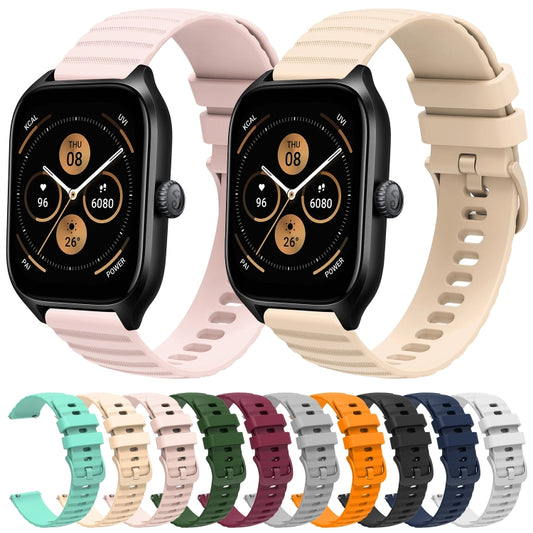20mm Wavy Dot Pattern Solid Color Silicone Watch Band