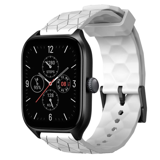 20mm Football Pattern Solid Color Silicone Watch Band
