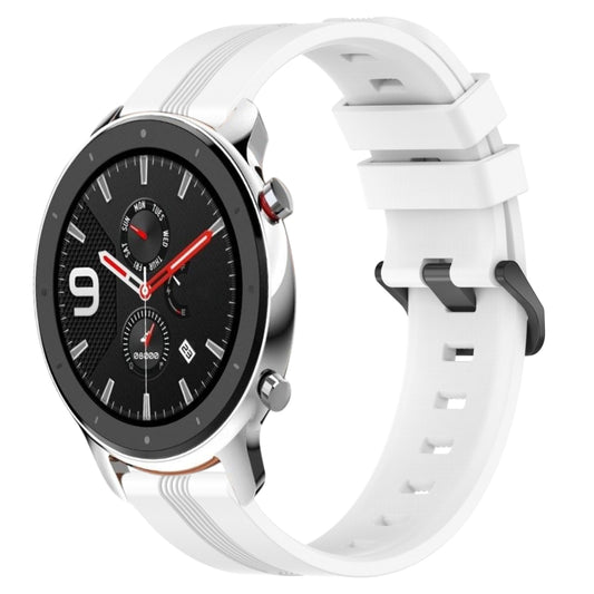 22mm Concave Striped Slicone Watch Band