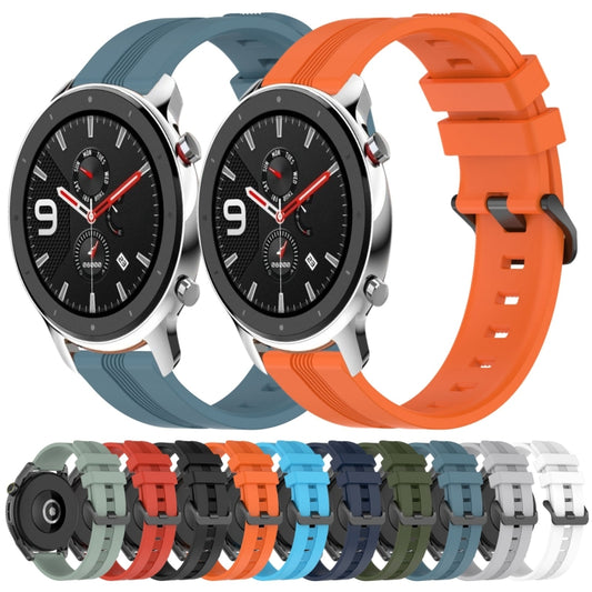 22mm Concave Striped Slicone Watch Band