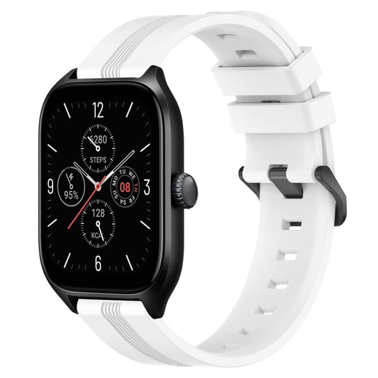 20mm Concave Striped Slicone Watch Band