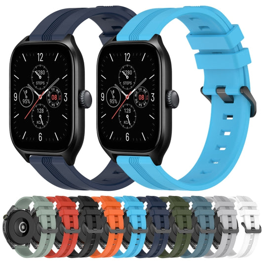 20mm Concave Striped Slicone Watch Band