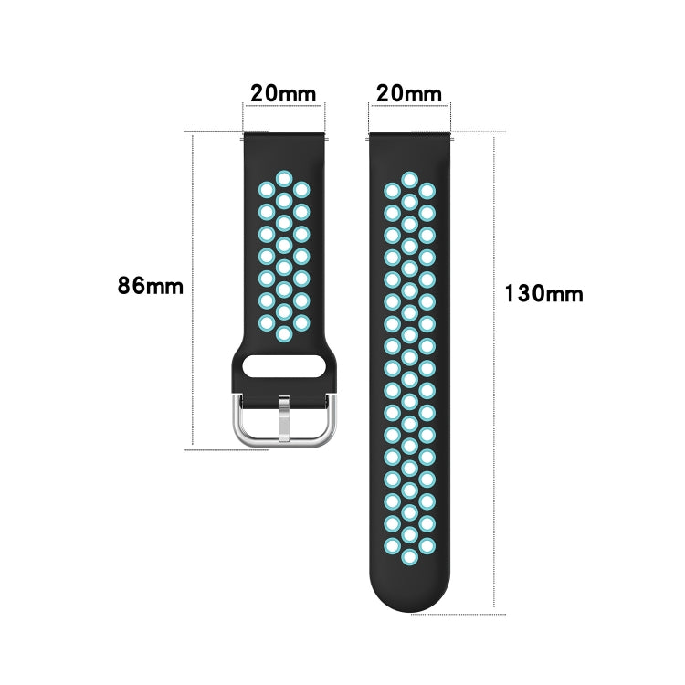 20mm Perforated Breathable Sports Silicone Watch Band