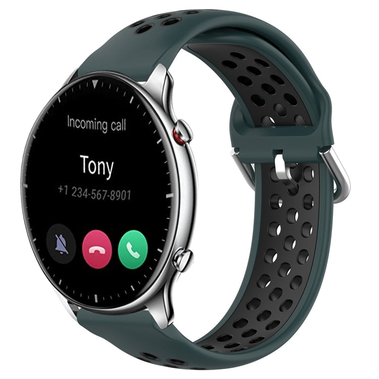22mm Perforated Breathable Sports Silicone Watch Band