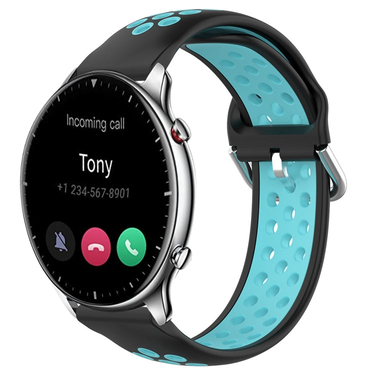 22mm Perforated Breathable Sports Silicone Watch Band