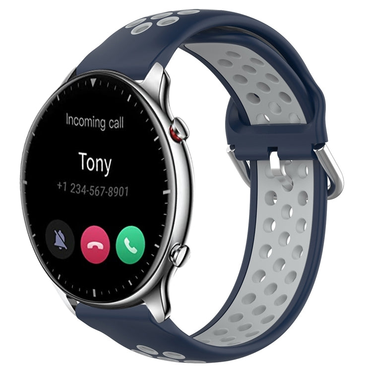 22mm Perforated Breathable Sports Silicone Watch Band