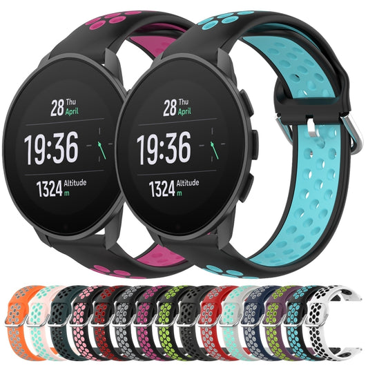 22mm Perforated Breathable Sports Silicone Watch Band