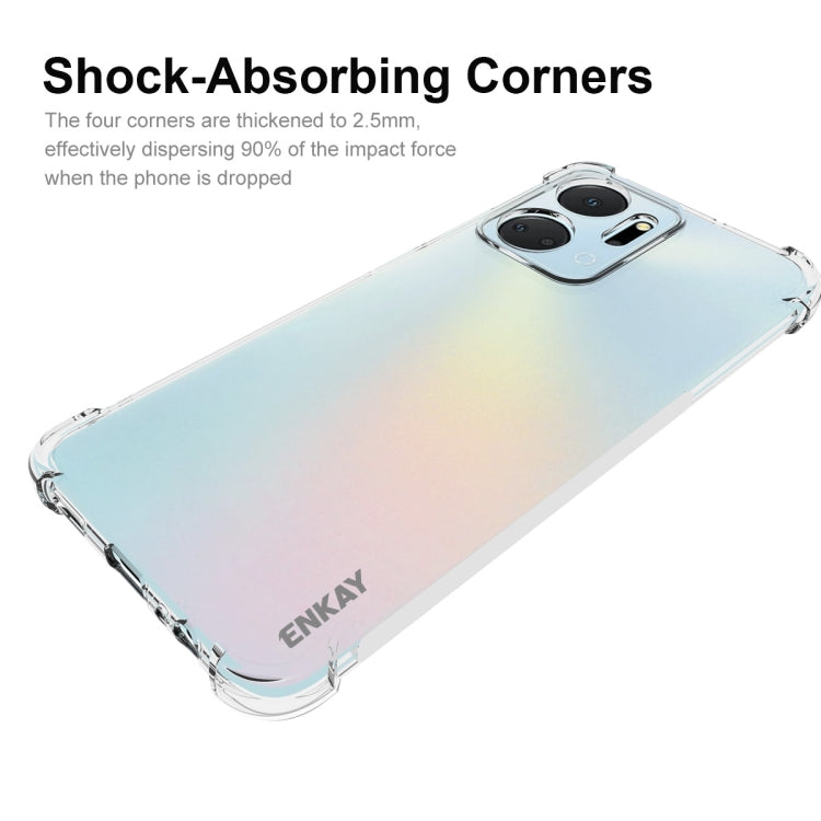 ENKAY Hat-Prince Transparent TPU Shockproof Phone Case with Glass Film, For Honor X7A 4G Global, For Honor X8A 4G Global