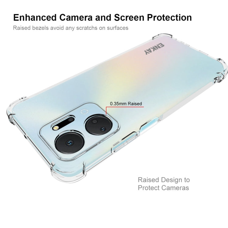 ENKAY Hat-Prince Transparent TPU Shockproof Phone Case with Glass Film, For Honor X7A 4G Global, For Honor X8A 4G Global