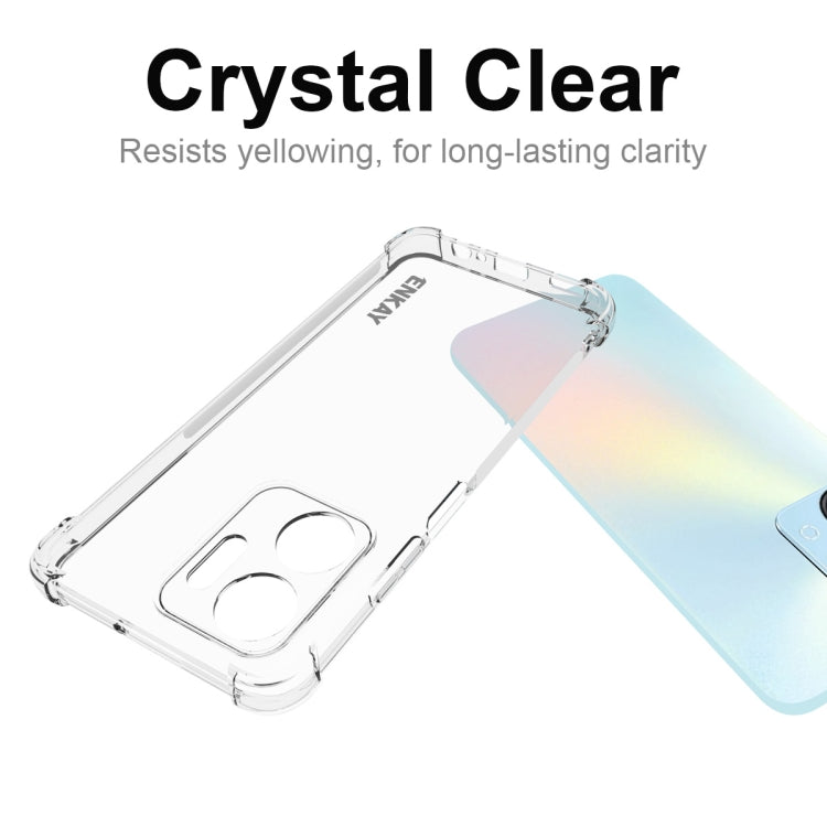 ENKAY Hat-Prince Transparent TPU Shockproof Phone Case with Glass Film, For Honor X7A 4G Global, For Honor X8A 4G Global