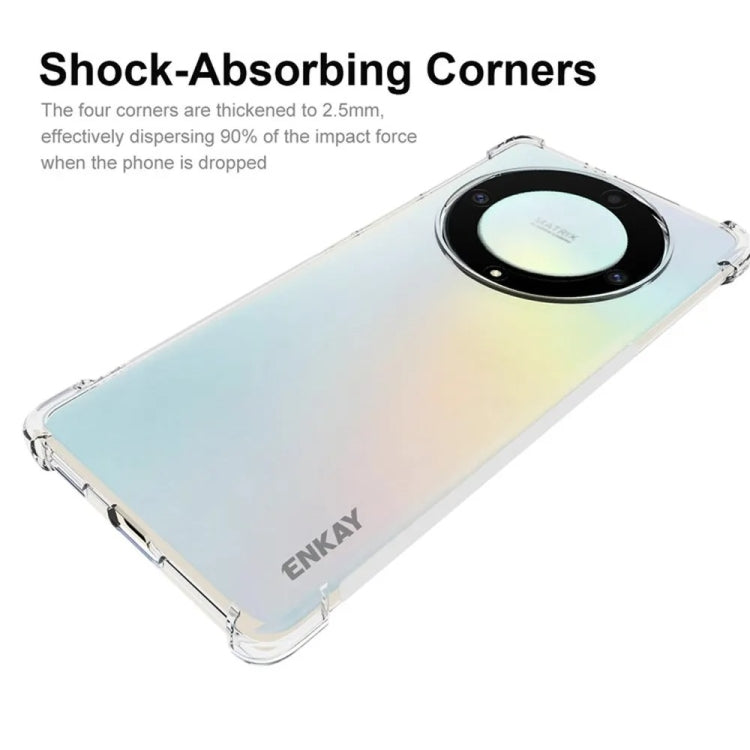 ENKAY Hat-Prince Transparent TPU Shockproof Phone Case with Glass Film, For Honor X40 5G / X9a 5G / Magic5 Lite 5G