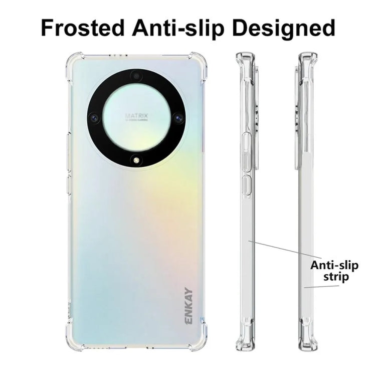 ENKAY Hat-Prince Transparent TPU Shockproof Phone Case with Glass Film, For Honor X40 5G / X9a 5G / Magic5 Lite 5G