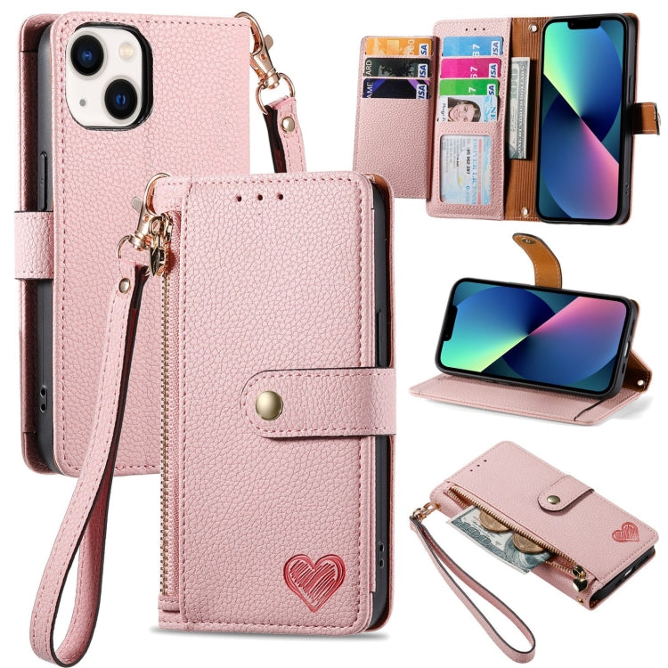 Love Zipper Lanyard Leather Phone Case, For iPhone 13 mini, For iPhone 12 mini, For iPhone 12 Pro Max, For iPhone 11 Pro Max, For iPhone 11, For iPhone 11 Pro, For iPhone XR, For iPhone XS Max, For iPhone 7 / 8 / SE 2022, For iPhone 12 / 12 Pro��������...