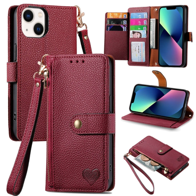 Love Zipper Lanyard Leather Phone Case, For iPhone 13 mini, For iPhone 12 mini, For iPhone 12 Pro Max, For iPhone 11 Pro Max, For iPhone 11, For iPhone 11 Pro, For iPhone XR, For iPhone XS Max, For iPhone 7 / 8 / SE 2022, For iPhone 12 / 12 Pro��������...