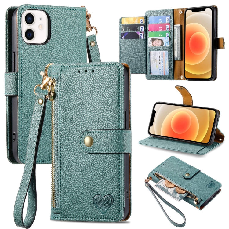 Love Zipper Lanyard Leather Phone Case, For iPhone 13 mini, For iPhone 12 mini, For iPhone 12 Pro Max, For iPhone 11 Pro Max, For iPhone 11, For iPhone 11 Pro, For iPhone XR, For iPhone XS Max, For iPhone 7 / 8 / SE 2022, For iPhone 12 / 12 Pro��������...