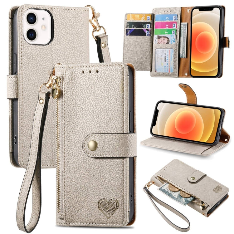 Love Zipper Lanyard Leather Phone Case, For iPhone 13 mini, For iPhone 12 mini, For iPhone 12 Pro Max, For iPhone 11 Pro Max, For iPhone 11, For iPhone 11 Pro, For iPhone XR, For iPhone XS Max, For iPhone 7 / 8 / SE 2022, For iPhone 12 / 12 Pro��������...
