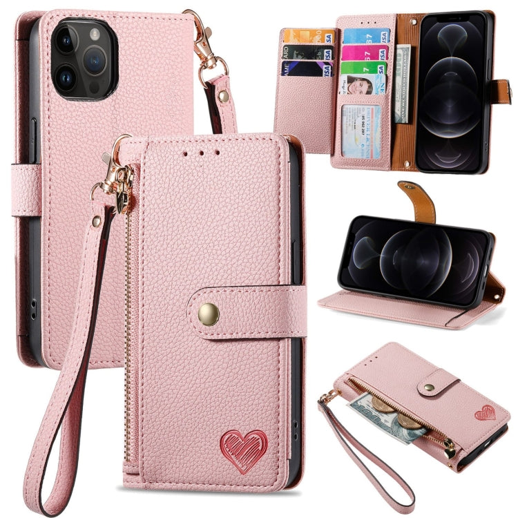 Love Zipper Lanyard Leather Phone Case, For iPhone 13 mini, For iPhone 12 mini, For iPhone 12 Pro Max, For iPhone 11 Pro Max, For iPhone 11, For iPhone 11 Pro, For iPhone XR, For iPhone XS Max, For iPhone 7 / 8 / SE 2022, For iPhone 12 / 12 Pro��������...
