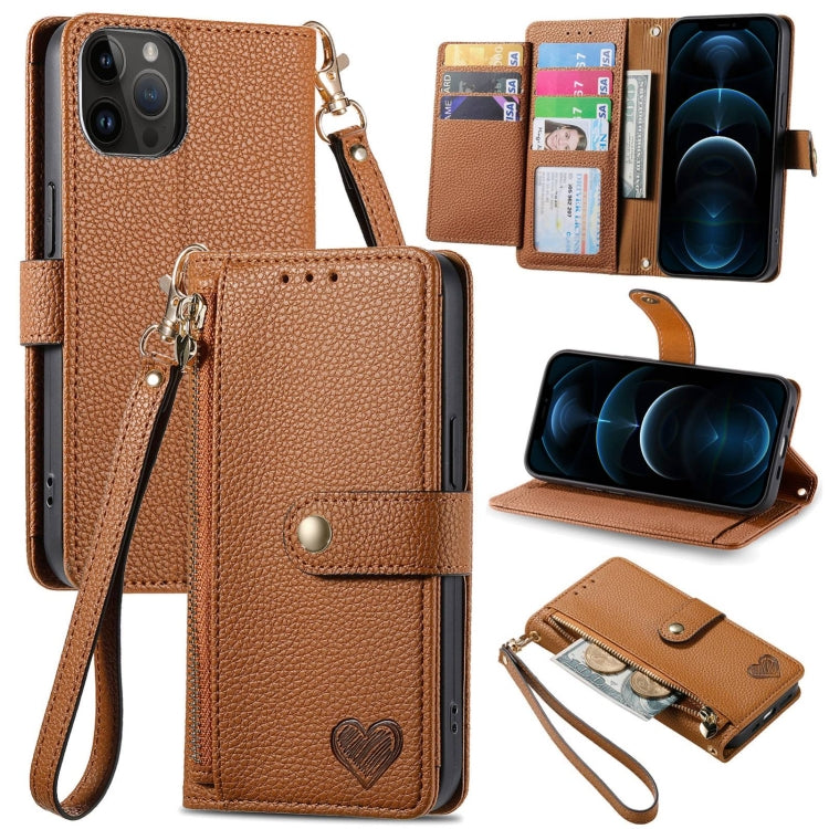 Love Zipper Lanyard Leather Phone Case, For iPhone 13 mini, For iPhone 12 mini, For iPhone 12 Pro Max, For iPhone 11 Pro Max, For iPhone 11, For iPhone 11 Pro, For iPhone XR, For iPhone XS Max, For iPhone 7 / 8 / SE 2022, For iPhone 12 / 12 Pro��������...
