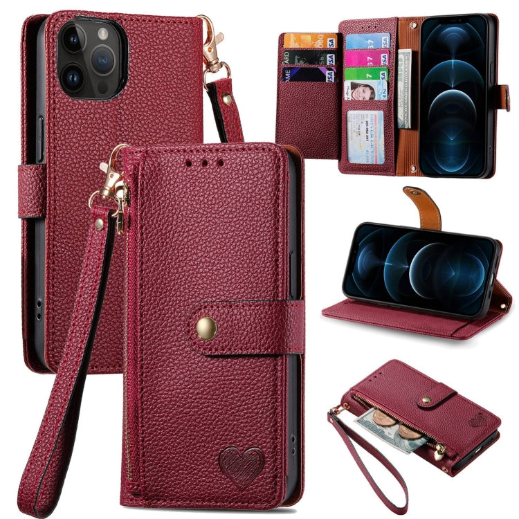 Love Zipper Lanyard Leather Phone Case, For iPhone 13 mini, For iPhone 12 mini, For iPhone 12 Pro Max, For iPhone 11 Pro Max, For iPhone 11, For iPhone 11 Pro, For iPhone XR, For iPhone XS Max, For iPhone 7 / 8 / SE 2022, For iPhone 12 / 12 Pro��������...