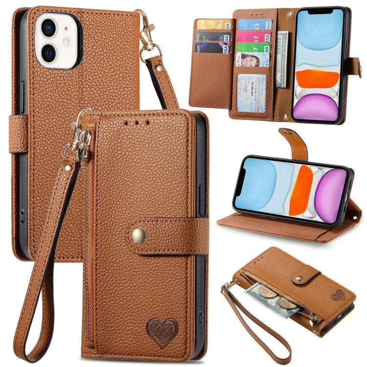 Love Zipper Lanyard Leather Phone Case, For iPhone 13 mini, For iPhone 12 mini, For iPhone 12 Pro Max, For iPhone 11 Pro Max, For iPhone 11, For iPhone 11 Pro, For iPhone XR, For iPhone XS Max, For iPhone 7 / 8 / SE 2022, For iPhone 12 / 12 Pro��������...