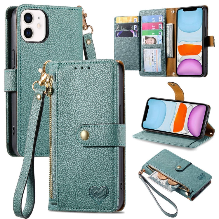 Love Zipper Lanyard Leather Phone Case, For iPhone 13 mini, For iPhone 12 mini, For iPhone 12 Pro Max, For iPhone 11 Pro Max, For iPhone 11, For iPhone 11 Pro, For iPhone XR, For iPhone XS Max, For iPhone 7 / 8 / SE 2022, For iPhone 12 / 12 Pro��������...