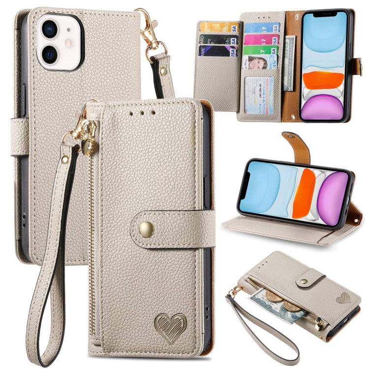 Love Zipper Lanyard Leather Phone Case, For iPhone 13 mini, For iPhone 12 mini, For iPhone 12 Pro Max, For iPhone 11 Pro Max, For iPhone 11, For iPhone 11 Pro, For iPhone XR, For iPhone XS Max, For iPhone 7 / 8 / SE 2022, For iPhone 12 / 12 Pro��������...