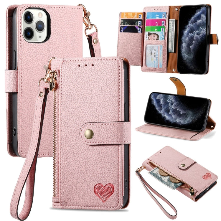 Love Zipper Lanyard Leather Phone Case, For iPhone 13 mini, For iPhone 12 mini, For iPhone 12 Pro Max, For iPhone 11 Pro Max, For iPhone 11, For iPhone 11 Pro, For iPhone XR, For iPhone XS Max, For iPhone 7 / 8 / SE 2022, For iPhone 12 / 12 Pro��������...