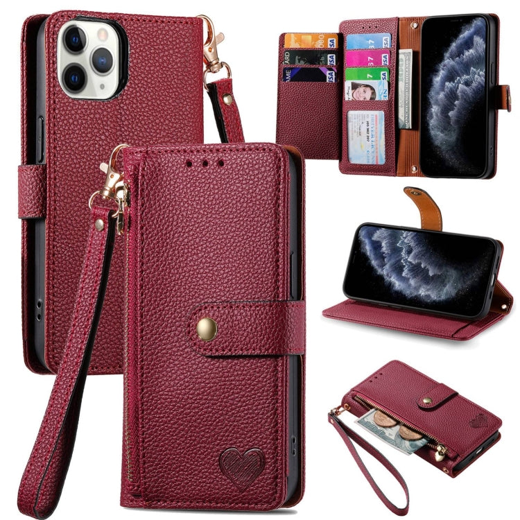 Love Zipper Lanyard Leather Phone Case, For iPhone 13 mini, For iPhone 12 mini, For iPhone 12 Pro Max, For iPhone 11 Pro Max, For iPhone 11, For iPhone 11 Pro, For iPhone XR, For iPhone XS Max, For iPhone 7 / 8 / SE 2022, For iPhone 12 / 12 Pro��������...