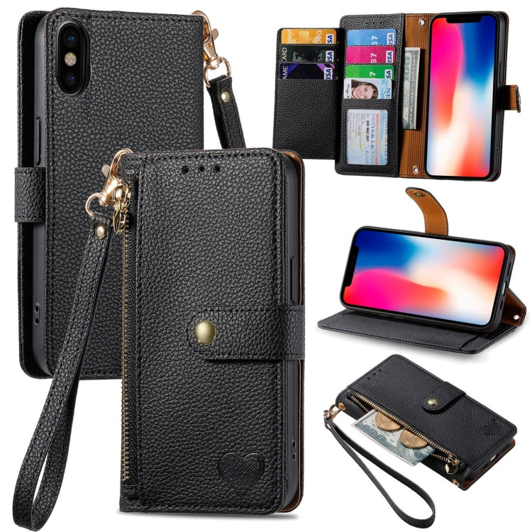 Love Zipper Lanyard Leather Phone Case, For iPhone 13 mini, For iPhone 12 mini, For iPhone 12 Pro Max, For iPhone 11 Pro Max, For iPhone 11, For iPhone 11 Pro, For iPhone XR, For iPhone XS Max, For iPhone 7 / 8 / SE 2022, For iPhone 12 / 12 Pro��������...
