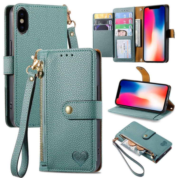 Love Zipper Lanyard Leather Phone Case, For iPhone 13 mini, For iPhone 12 mini, For iPhone 12 Pro Max, For iPhone 11 Pro Max, For iPhone 11, For iPhone 11 Pro, For iPhone XR, For iPhone XS Max, For iPhone 7 / 8 / SE 2022, For iPhone 12 / 12 Pro��������...