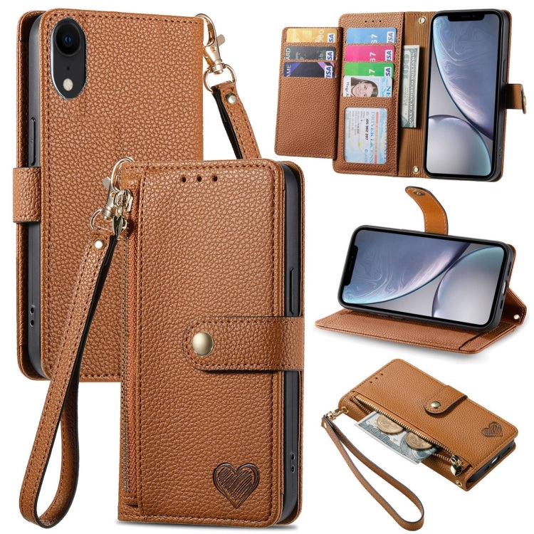 Love Zipper Lanyard Leather Phone Case, For iPhone 13 mini, For iPhone 12 mini, For iPhone 12 Pro Max, For iPhone 11 Pro Max, For iPhone 11, For iPhone 11 Pro, For iPhone XR, For iPhone XS Max, For iPhone 7 / 8 / SE 2022, For iPhone 12 / 12 Pro��������...