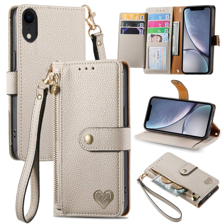 Love Zipper Lanyard Leather Phone Case, For iPhone 13 mini, For iPhone 12 mini, For iPhone 12 Pro Max, For iPhone 11 Pro Max, For iPhone 11, For iPhone 11 Pro, For iPhone XR, For iPhone XS Max, For iPhone 7 / 8 / SE 2022, For iPhone 12 / 12 Pro��������...