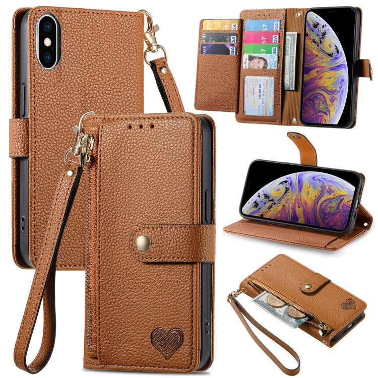 Love Zipper Lanyard Leather Phone Case, For iPhone 13 mini, For iPhone 12 mini, For iPhone 12 Pro Max, For iPhone 11 Pro Max, For iPhone 11, For iPhone 11 Pro, For iPhone XR, For iPhone XS Max, For iPhone 7 / 8 / SE 2022, For iPhone 12 / 12 Pro��������...