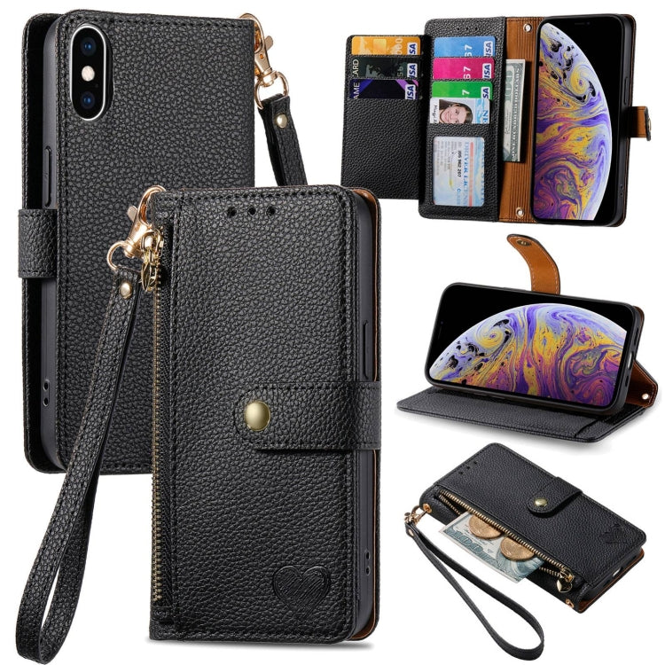 Love Zipper Lanyard Leather Phone Case, For iPhone 13 mini, For iPhone 12 mini, For iPhone 12 Pro Max, For iPhone 11 Pro Max, For iPhone 11, For iPhone 11 Pro, For iPhone XR, For iPhone XS Max, For iPhone 7 / 8 / SE 2022, For iPhone 12 / 12 Pro��������...