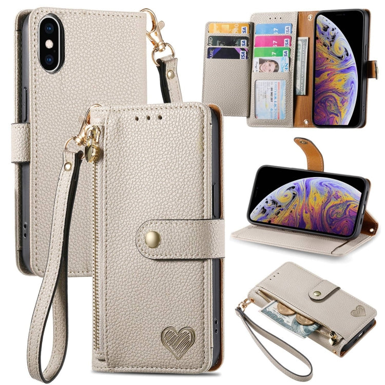 Love Zipper Lanyard Leather Phone Case, For iPhone 13 mini, For iPhone 12 mini, For iPhone 12 Pro Max, For iPhone 11 Pro Max, For iPhone 11, For iPhone 11 Pro, For iPhone XR, For iPhone XS Max, For iPhone 7 / 8 / SE 2022, For iPhone 12 / 12 Pro��������...