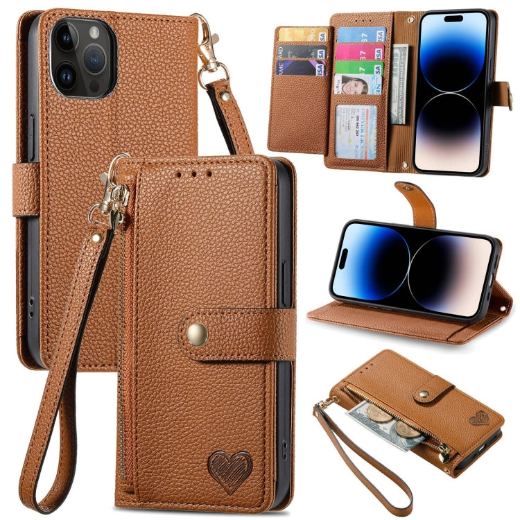Love Zipper Lanyard Leather Phone Case, For iPhone 16e, For iPhone 16 Pro Max, For iPhone 16 Pro, For iPhone 16 Plus, For iPhone 16, For iPhone 15 Pro Max, For iPhone 15 Pro, For iPhone 15 Plus, For iPhone 15, For iPhone 14 Plus, For iPhone 14���������...