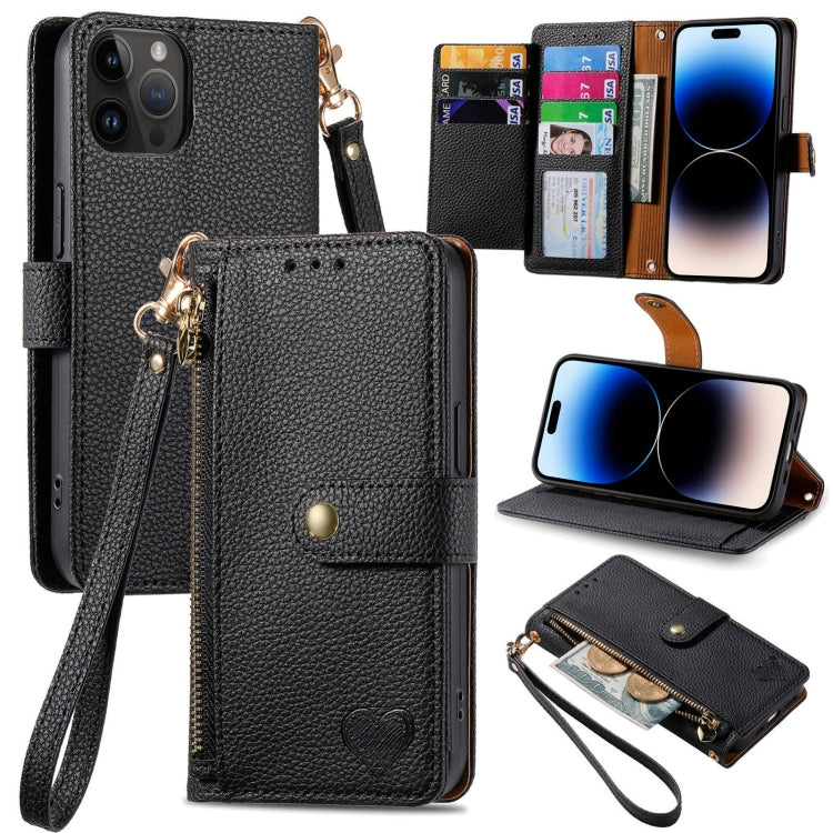 Love Zipper Lanyard Leather Phone Case, For iPhone 16e, For iPhone 16 Pro Max, For iPhone 16 Pro, For iPhone 16 Plus, For iPhone 16, For iPhone 15 Pro Max, For iPhone 15 Pro, For iPhone 15 Plus, For iPhone 15, For iPhone 14 Plus, For iPhone 14���������...
