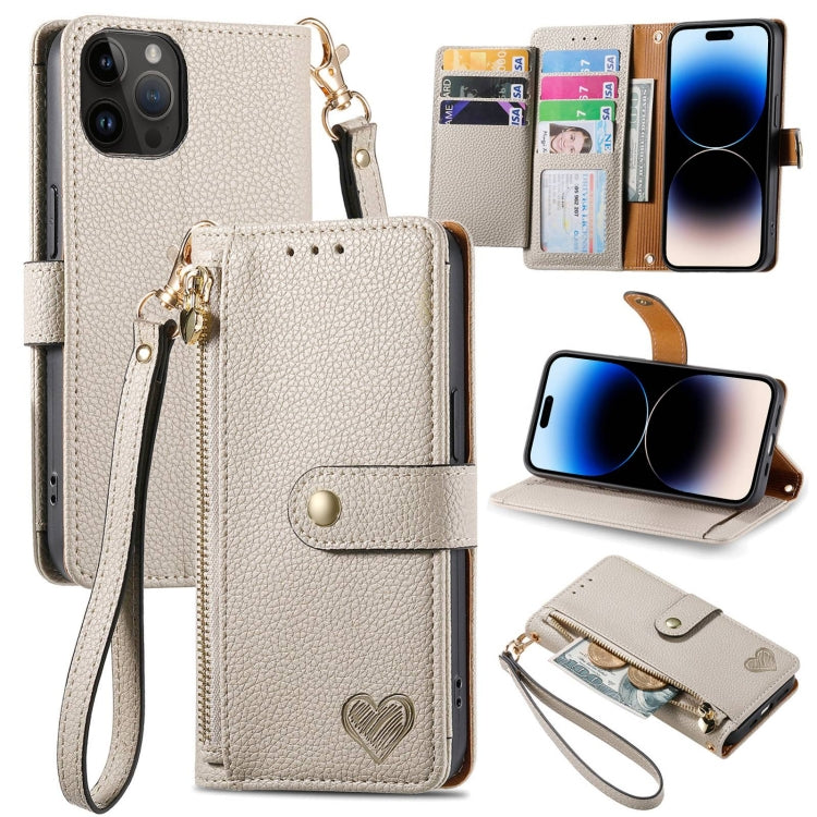 Love Zipper Lanyard Leather Phone Case, For iPhone 16e, For iPhone 16 Pro Max, For iPhone 16 Pro, For iPhone 16 Plus, For iPhone 16, For iPhone 15 Pro Max, For iPhone 15 Pro, For iPhone 15 Plus, For iPhone 15, For iPhone 14 Plus, For iPhone 14���������...