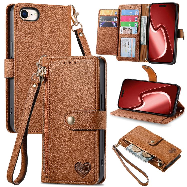 Love Zipper Lanyard Leather Phone Case, For iPhone 16e, For iPhone 16 Pro Max, For iPhone 16 Pro, For iPhone 16 Plus, For iPhone 16, For iPhone 15 Pro Max, For iPhone 15 Pro, For iPhone 15 Plus, For iPhone 15, For iPhone 14 Plus, For iPhone 14���������...