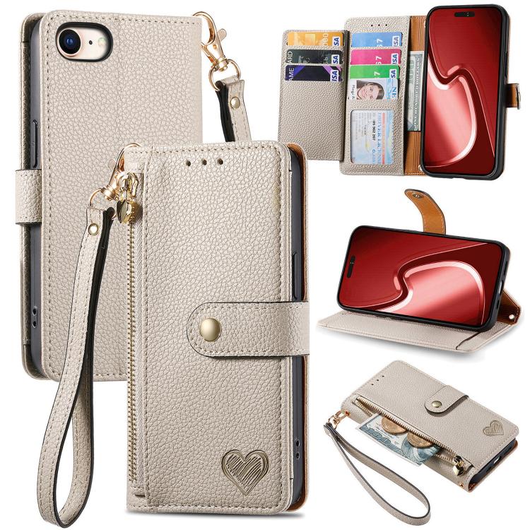 Love Zipper Lanyard Leather Phone Case, For iPhone 16e, For iPhone 16 Pro Max, For iPhone 16 Pro, For iPhone 16 Plus, For iPhone 16, For iPhone 15 Pro Max, For iPhone 15 Pro, For iPhone 15 Plus, For iPhone 15, For iPhone 14 Plus, For iPhone 14���������...