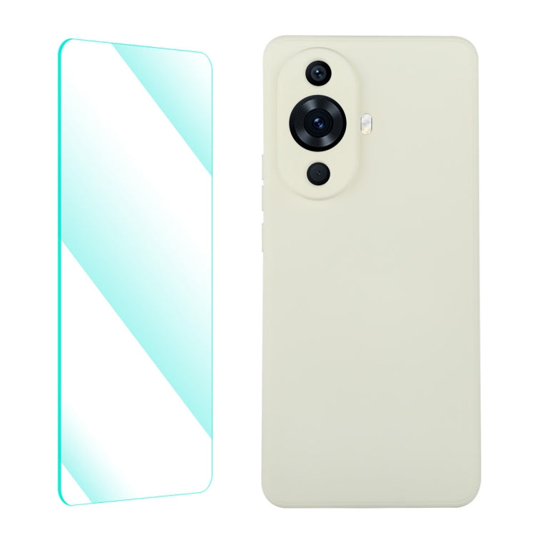 ENKAY Liquid Silicone Phone Case with Tempered Glass Film, For Huawei Nova 11