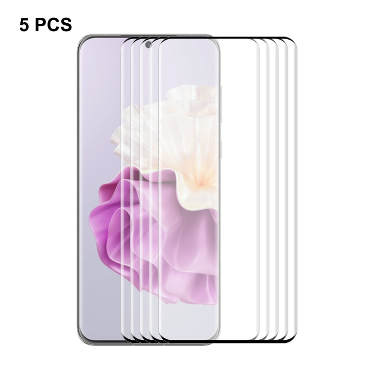 5pcs ENKAY 3D Hot Bending Side Glue Tempered Glass Full Film, For Huawei Mate 70 Pro, For Huawei nova 13 Pro, For Huawei P60 Pro / Art, For Huawei Pura 70 Pro / 70 Pro+ / 70 Ultra, For Huawei nova 12 Pro / nova 12 Ultra