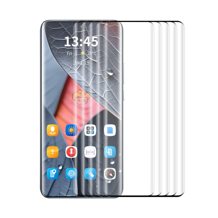 5pcs ENKAY 3D Hot Bending Side Glue Tempered Glass Full Film, For Huawei Mate 70 Pro, For Huawei nova 13 Pro, For Huawei P60 Pro / Art, For Huawei Pura 70 Pro / 70 Pro+ / 70 Ultra, For Huawei nova 12 Pro / nova 12 Ultra