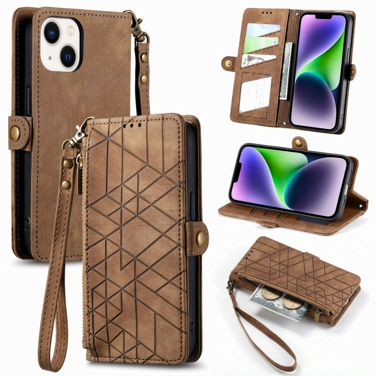 Geometric Zipper Wallet Side Buckle Leather Phone Case, For iPhone 16e, For iPhone 16 Pro Max, For iPhone 16 Pro, For iPhone 16 Plus, For iPhone 16, For iPhone 15 Pro Max, For iPhone 15 Pro, For iPhone 15 Plus, For iPhone 15, For iPhone 14 Plus��������...